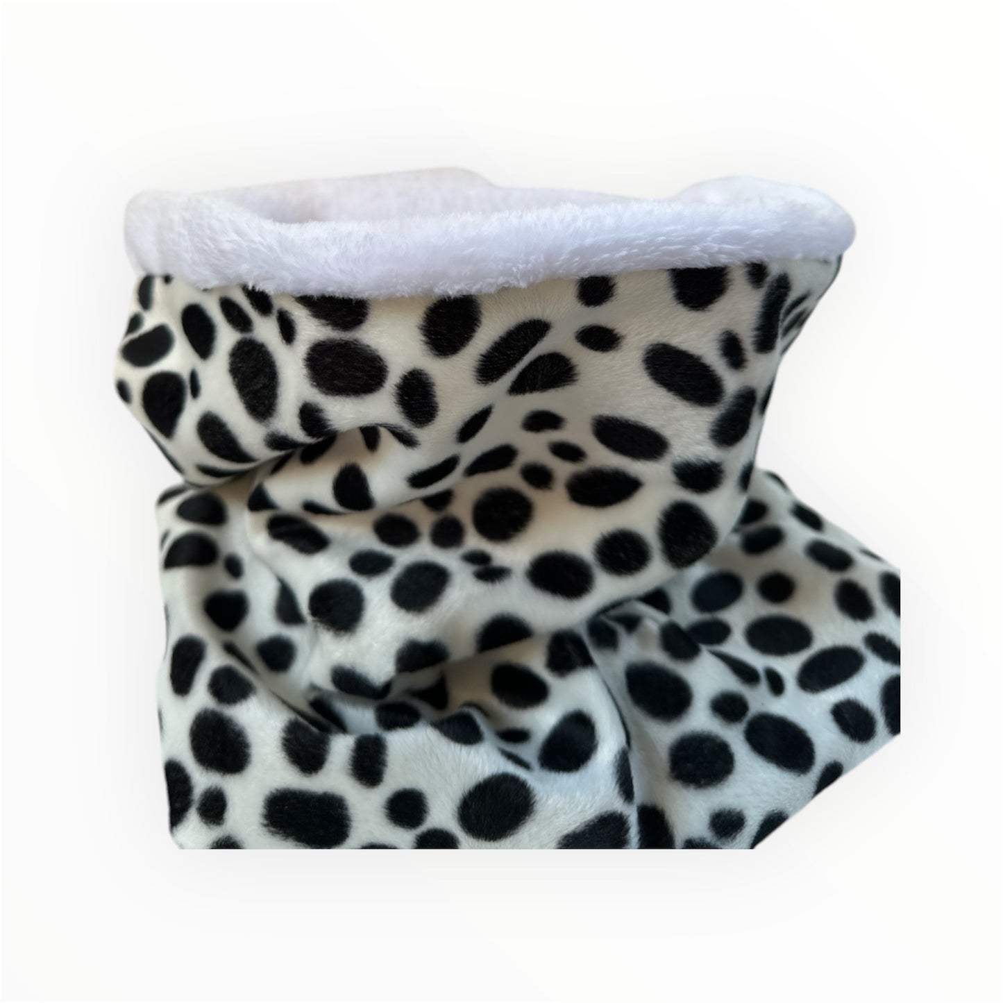 Cache-cou dalmatien blanc